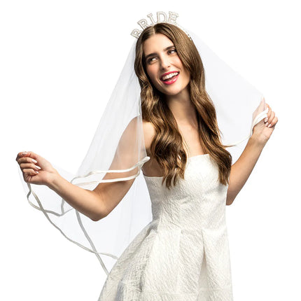 Velo de novia para mujer, blanco