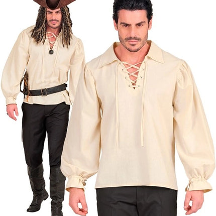CAMISETA BEIGE DE ESTILO HISTÓRICO