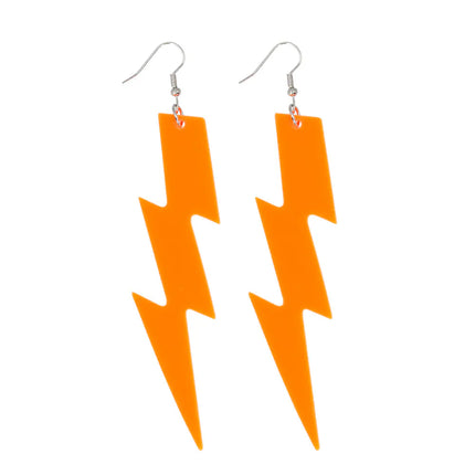 Par de pendientes Flash naranja neón UV