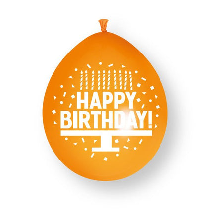 10st Happy Birthday 9" Latex Ballonnen van Unique koop je bij Partywinkel