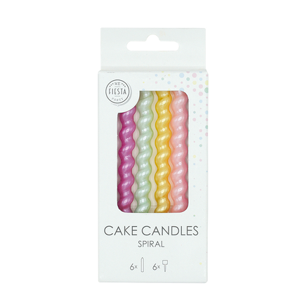 Velas de colores en forma de espiral, 8 cm, 6 unidades