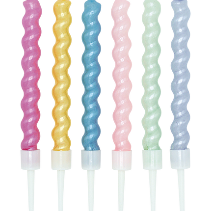 Velas de colores en forma de espiral, 8 cm, 6 unidades