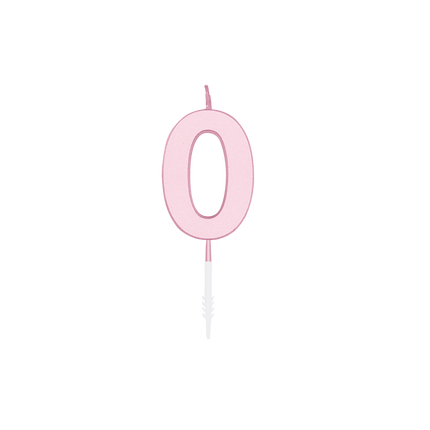 Vela de 0 años, rosa pastel, 4,5 cm