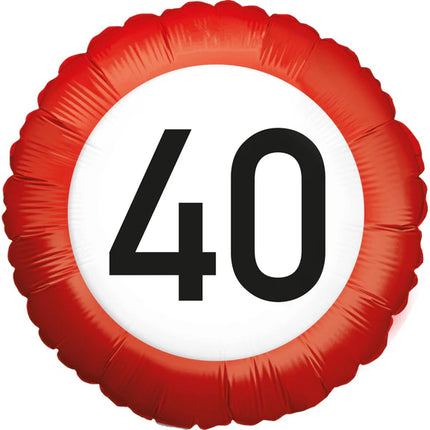 Señal de tráfico de globo de helio de 40 años, vacía, 45 cm