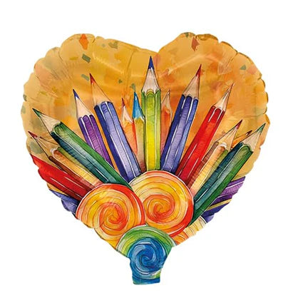 Globo de helio «Back To School» con forma de lápiz, sin contenido, 45 cm