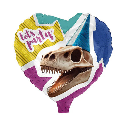 Globo de helio con forma de dinosaurio «Lets Party» (vacío), 45 cm