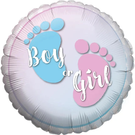 Globo de helio para revelar el sexo del bebé (niño o niña), sin gas, 45 cm