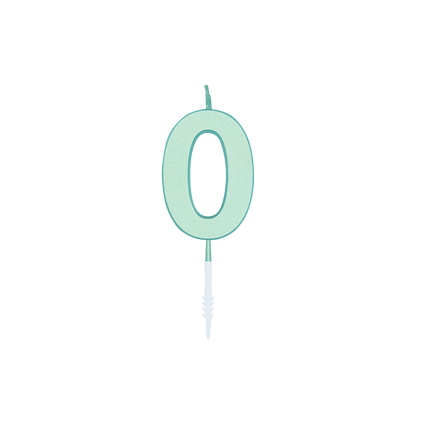 Vela de 0 años, verde menta pastel, 4,5 cm