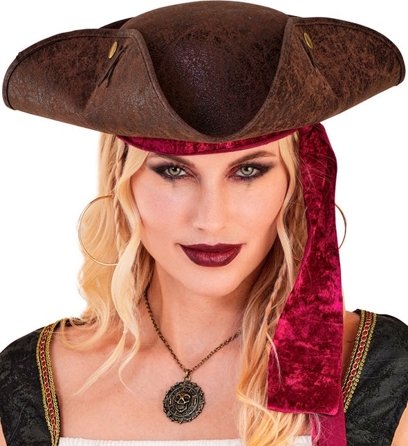 TRICORNIO CUERO ENVEJECIDO MARRÓN