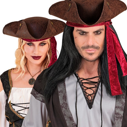 TRICORNIO CUERO ENVEJECIDO MARRÓN