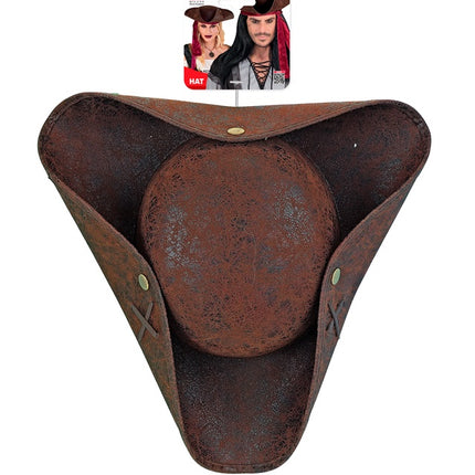 TRICORNIO CUERO ENVEJECIDO MARRÓN