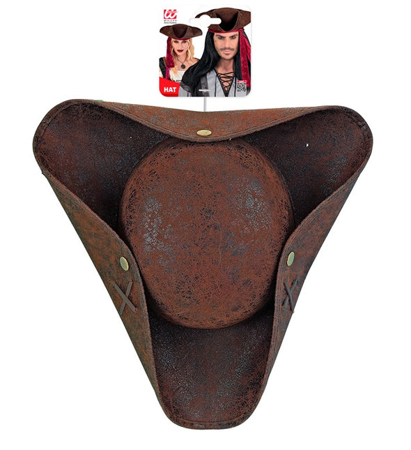 TRICORNIO CUERO ENVEJECIDO MARRÓN