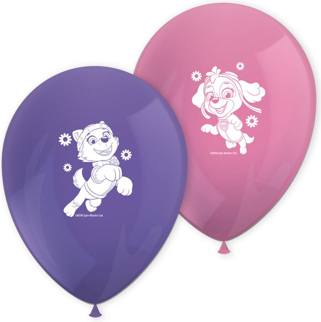 Paw Patrol Globos Skye Y Everest 8pcs