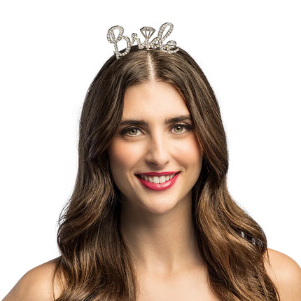 Diadema metálica «Bride» con diamantes