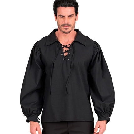 CAMISETA NEGRA DE ESTILO HISTÓRICO