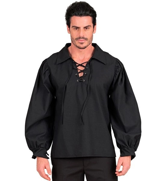 Camiseta histórica para hombre, negra