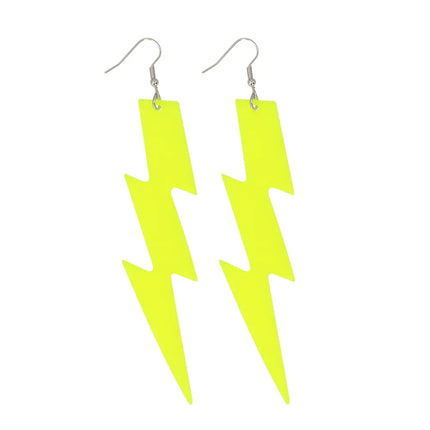 Par de pendientes Flash amarillo neón UV