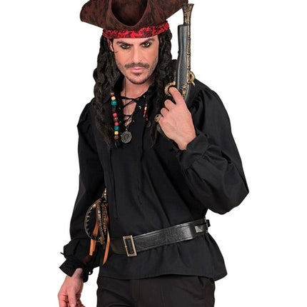 CAMISETA NEGRA DE ESTILO HISTÓRICO