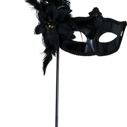 Máscara negra con palo, adulto