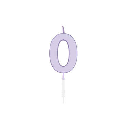 Vela de 0 años, color lila, 4,5 cm