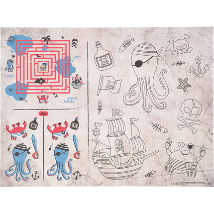 Salvamanteles Pirata Con Actividades 40cm 6pcs