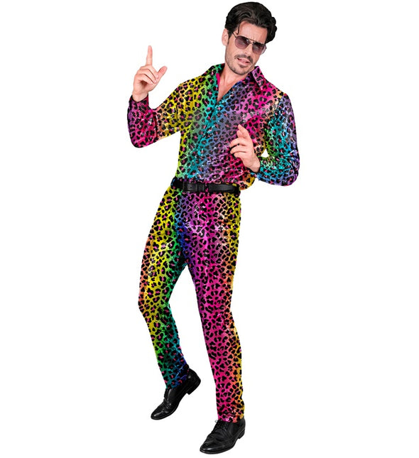 PANTALÓN LENTEJUELAS LEOPARDO ARCO IRIS