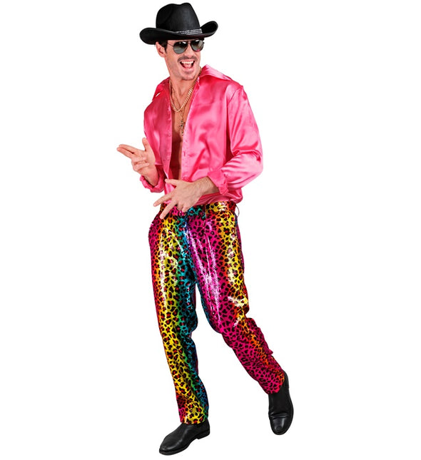 PANTALÓN LENTEJUELAS LEOPARDO ARCO IRIS