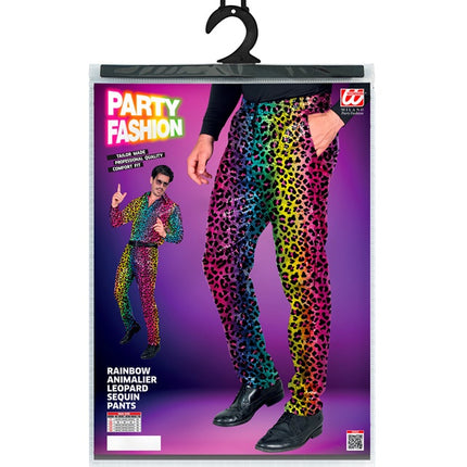 PANTALÓN LENTEJUELAS LEOPARDO ARCO IRIS
