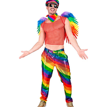 PANTALONES DE LENTEJUELAS ARCO IRIS