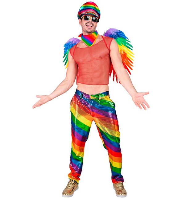 PANTALONES DE LENTEJUELAS ARCO IRIS