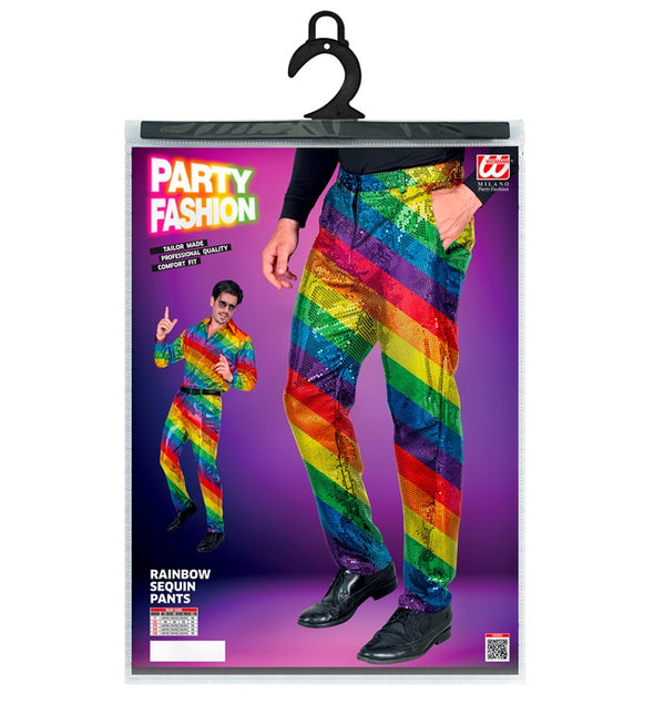 PANTALONES DE LENTEJUELAS ARCO IRIS