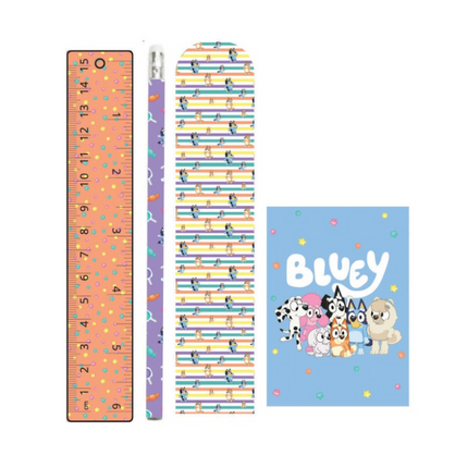PAQUETE DE ARTÍCULOS DE PAPELERÍA BLUEY - 16 PIEZAS