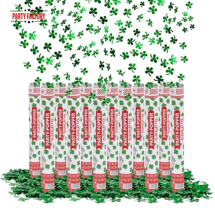 Cañón de confeti verde «Trébol de cuatro hojas», 40 cm