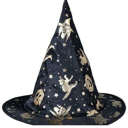 Sombrero de Bruja Oro Negro Niño