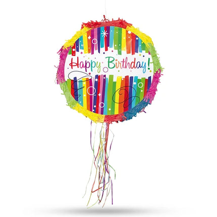 Piñata de «Feliz cumpleaños» de colores
