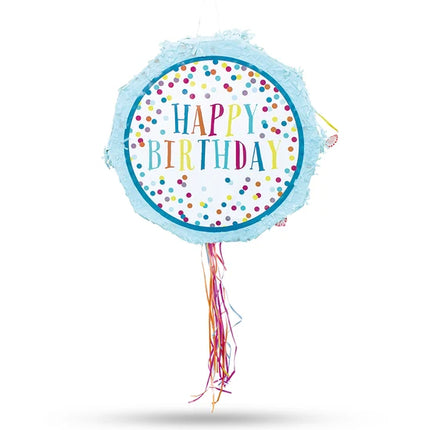 Piñata «Feliz cumpleaños» azul, 45 cm