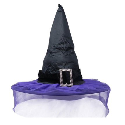 Halloween Sombrero de Bruja Velo Morado