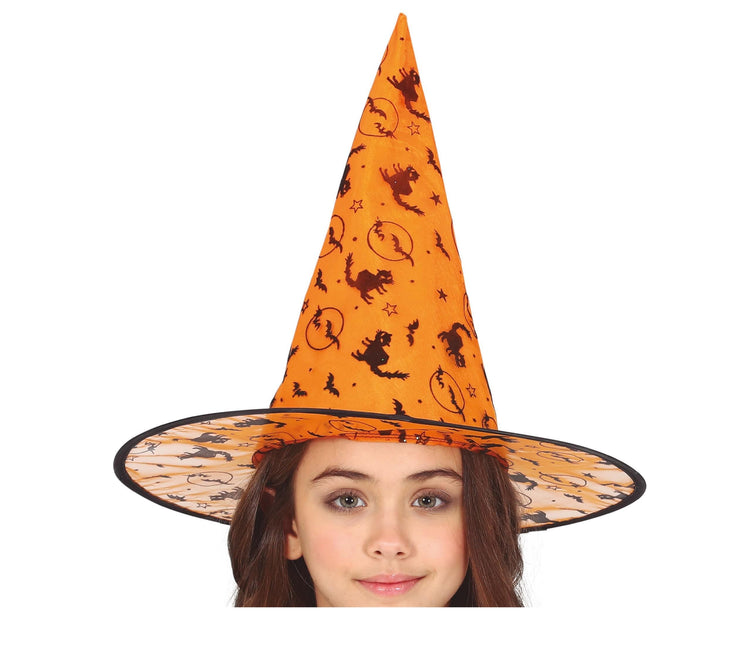 Halloween Sombrero de Bruja Naranja Niño
