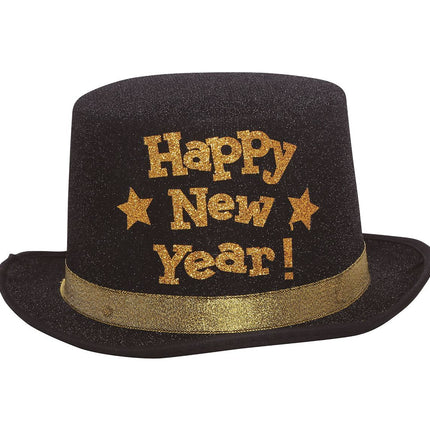 Sombrero Feliz Año Nuevo Oro Negro