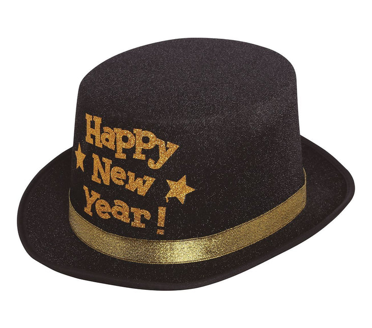 Sombrero Feliz Año Nuevo Oro Negro