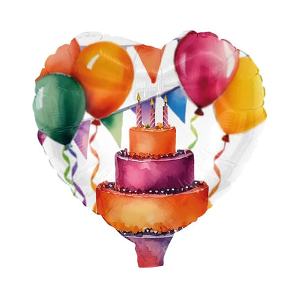 Pastel con globo de helio vacío, 45 cm