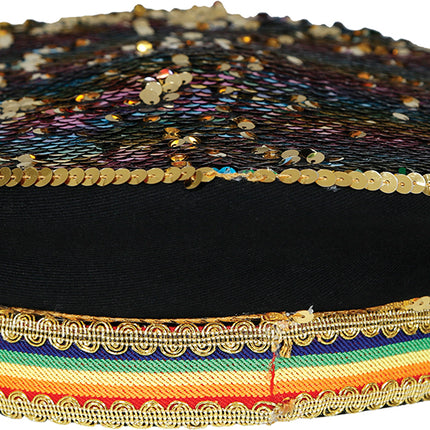 Gorra arcoíris con purpurina