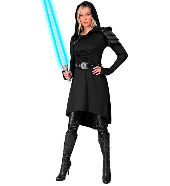 Vestido gótico medieval negro con capucha