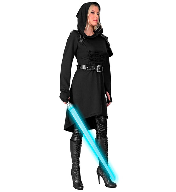 Vestido gótico medieval negro con capucha