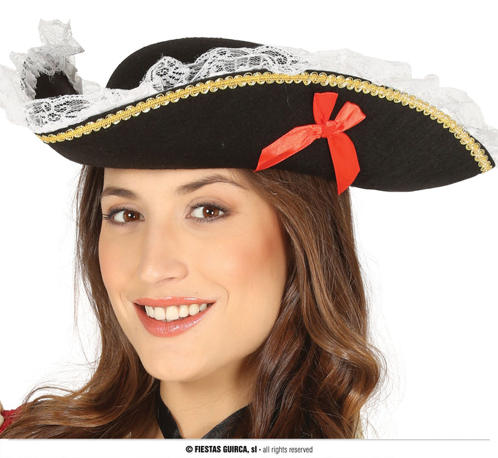 Sombrero Pirata Negro Señoras