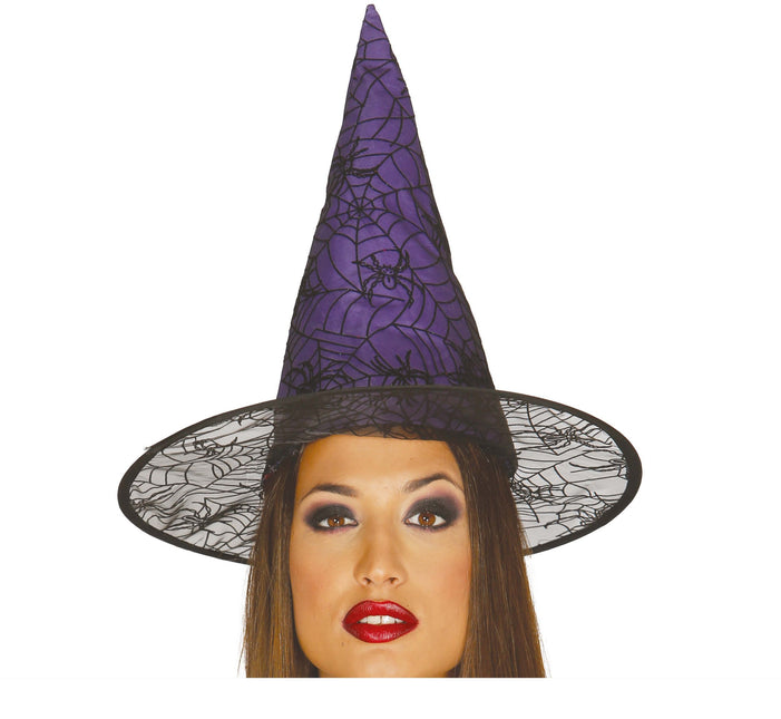Araña bruja de sombrero morado