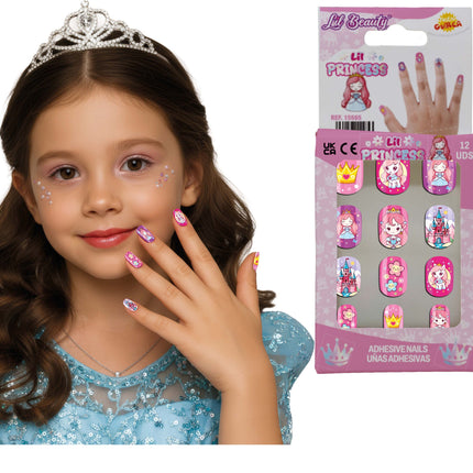 Uñas postizas de colores para niñas: «La pequeña princesa»