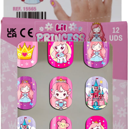 Uñas postizas de colores para niñas: «La pequeña princesa»