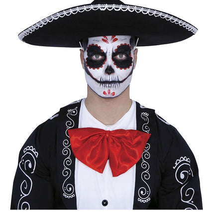 Set de Maquillaje Día de los Muertos Negro Rojo 8 piezas