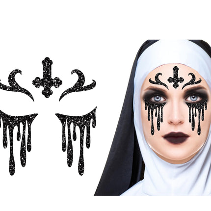 Pegatinas Cara Halloween Sin Purpurina 20cm